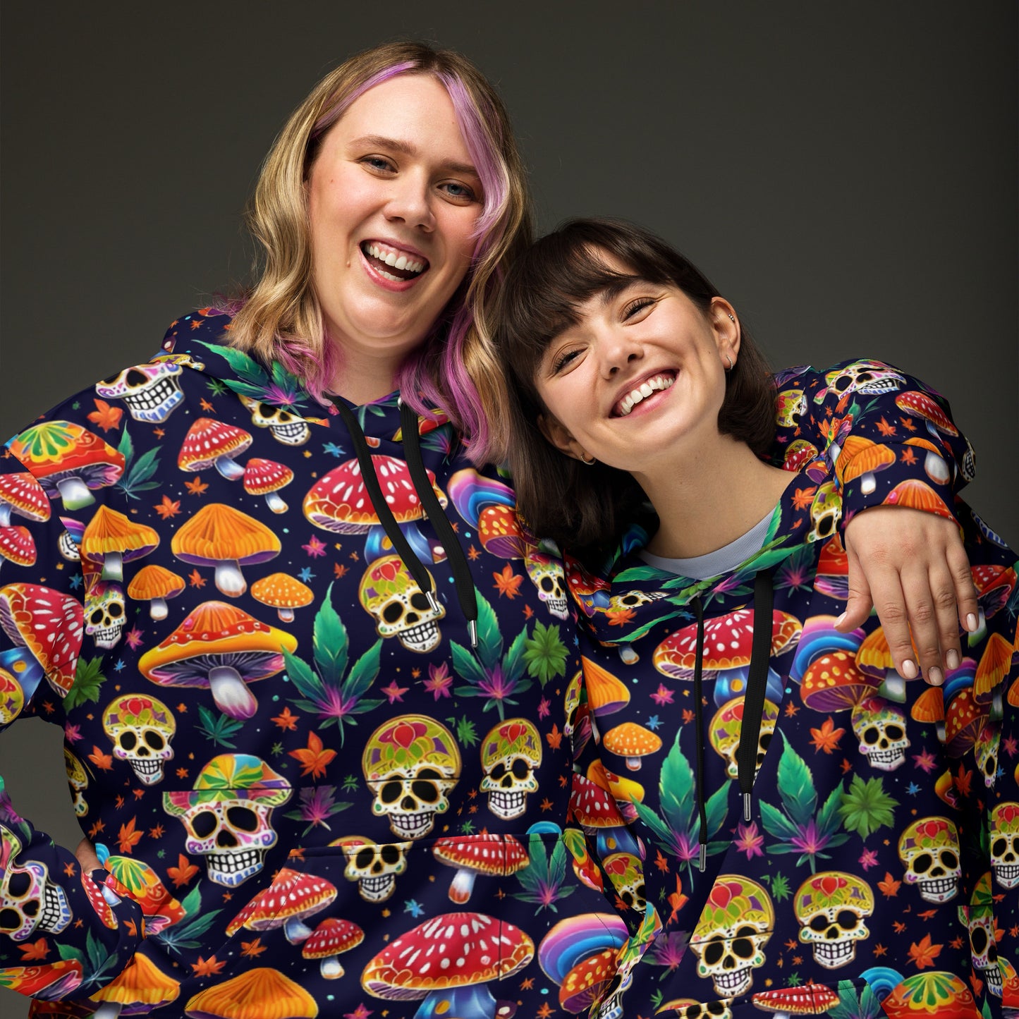 Unisex Hoodie Sugar Skulls N Shrooms