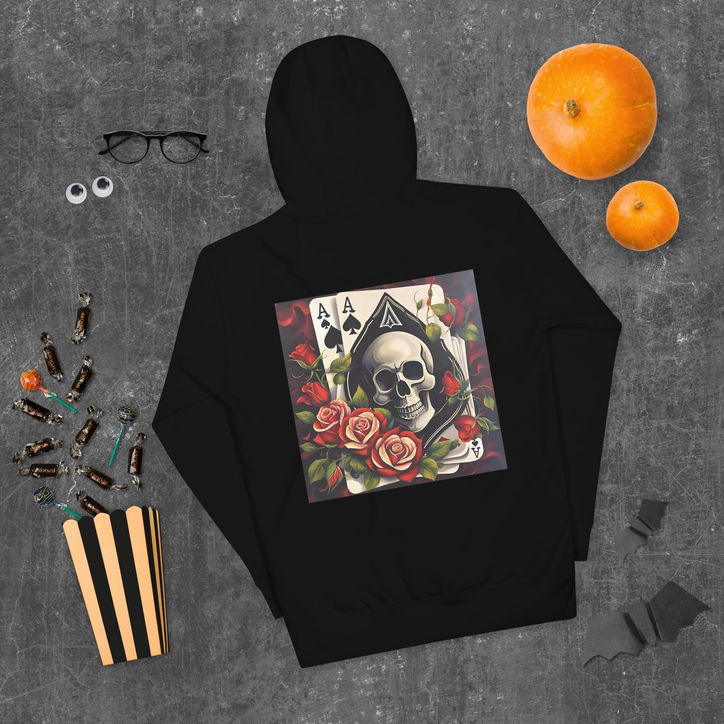 (U) Ace Rose & Skull Hoodie